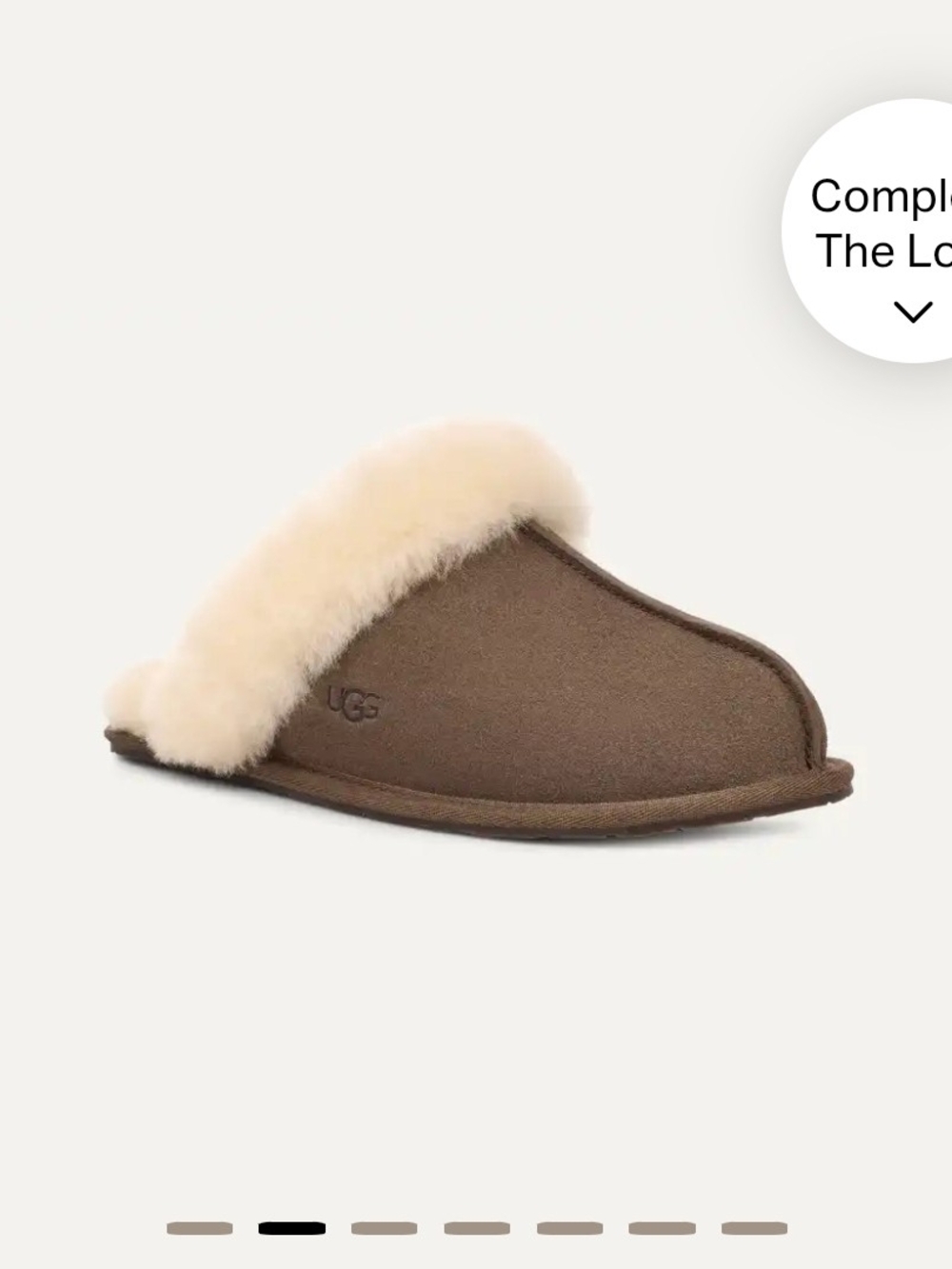 UGG Brown Mule Slipper with Cream Shearling Collar
